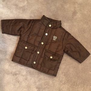 Izod puffy jacket - brown 6/9 months